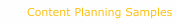 Planning Sample Projects